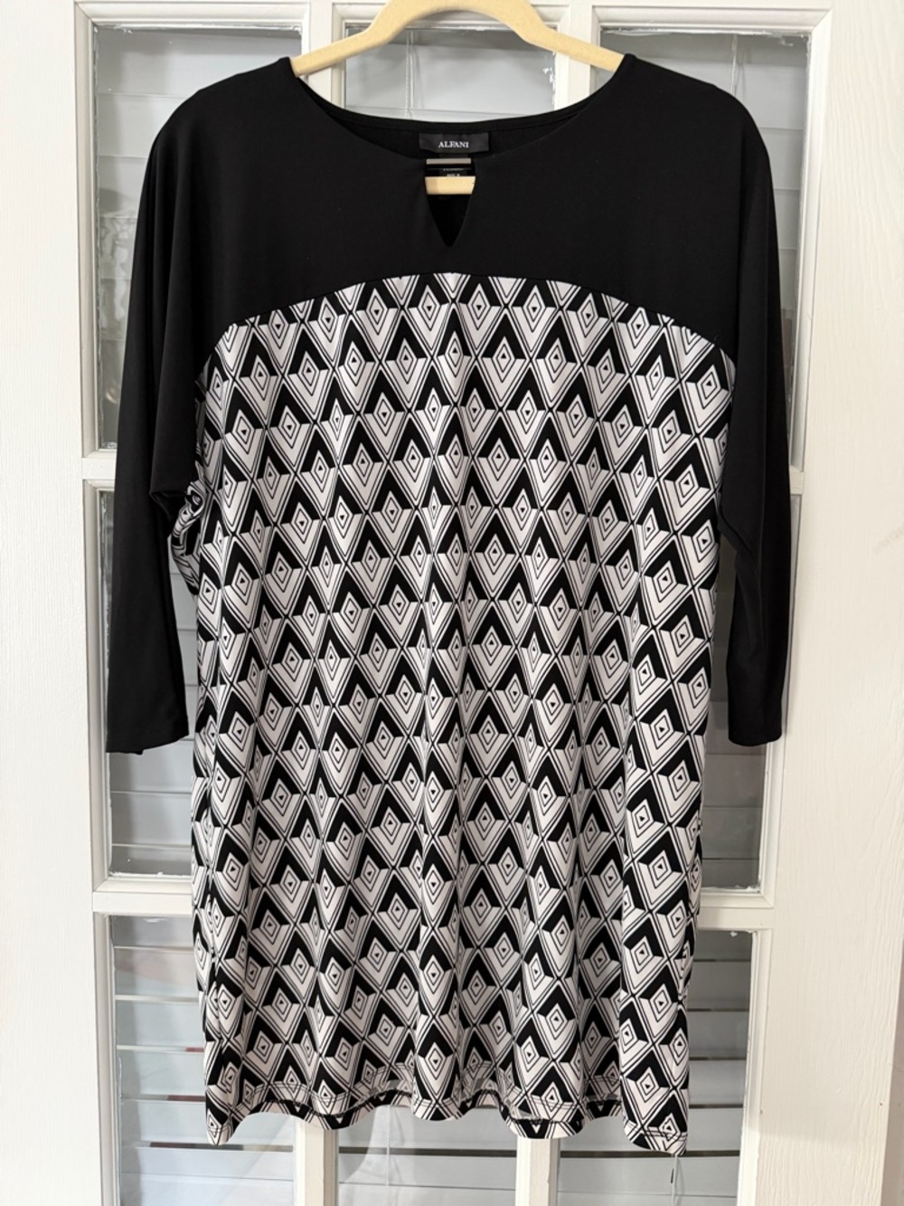 Alfani Women's M Mini Short Black & White Shift Dress / Tunic | SKU 0020